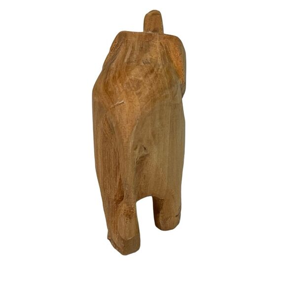 Hand Carved Wood Elephant Maple Miniature Decor Collectible - Picture 3 of 7